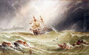 Shipping Off A Coast by John Francis Bland