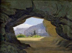 Blick Durch Das Felsentor Kuhstall In Der Sachsischen Schweiz by Wilhelm Pacht