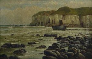Cliffs At Flamborough North Landing by John Francis Bland