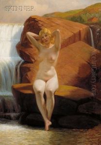 Portrait Of A Nude By A Waterfall Portrait Of A Nude By A Waterfall