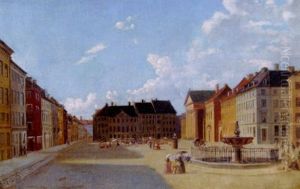 Udsigt Over Gammeltorv Og Nytorv Pa En Torvedag