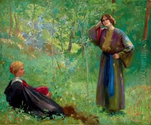 Scene In A Shiny Forest by Ferencz (Franz) Paczka