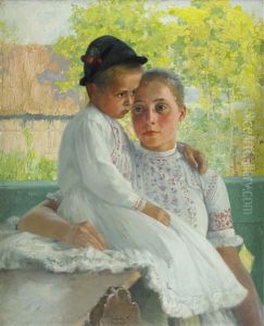 Mor Och Barn by Ferencz (Franz) Paczka
