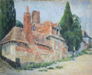 Dorpsgezicht by Andre Blandin