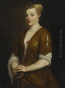 Portrait Of A Lady, Three-quarter Length, Holding A Kitten