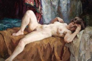 Liegender Madchenakt by Paul Paede