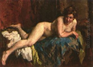 Liegender Madchenakt by Paul Paede