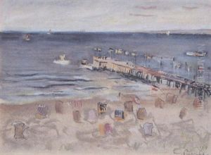 Ostseestrand Mit Pier