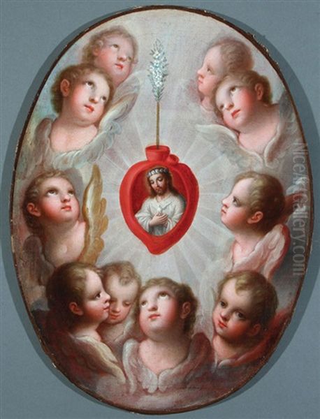 Angels Adoring The Sacred Heart - view 1
