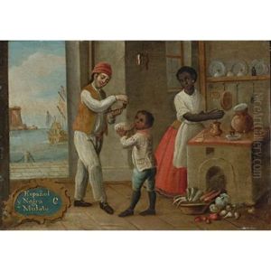 Espanol Y Negra Mulato (+ Collote E Yndia Hamizo; 2 Works) by Jose De Paez