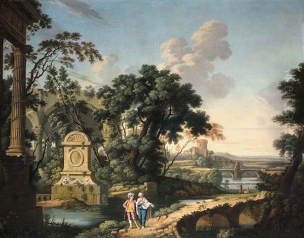 Paesaggio Con Ruderi Ed Alberi (+ Paesaggio Con Estuario E Ponte; Pair) - view 1