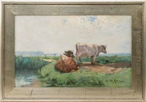 Cows Resting By The Marsh by Edward A. Page