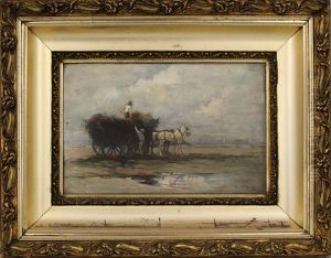 Horse Drawn Wagon On The Shore by Edward A. Page