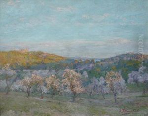 Castillo De Bellver Y Frutales En Flor by Pedro Blanes Viale