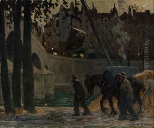 End Of Day, Quays, Paris by Jules Eugene Pages