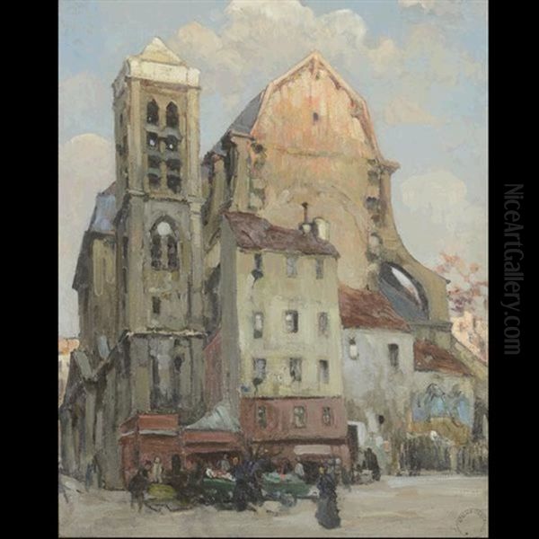 A Busy Evening On A French Street - view 1