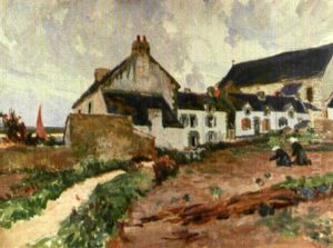 Deux Bretonnes Dns Le Potager by Jules Eugene Pages