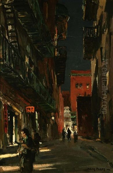 A Back Street In The Evening, Chinatown, San Francisco - view 1
