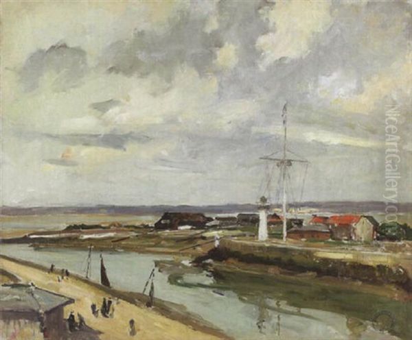 A Channel With A Lighthouse On Shore - view 1