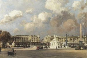 Place De La Concorde, Paris by Jules Eugene Pages