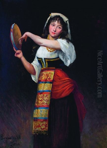 Girl With Tambourine - view 1