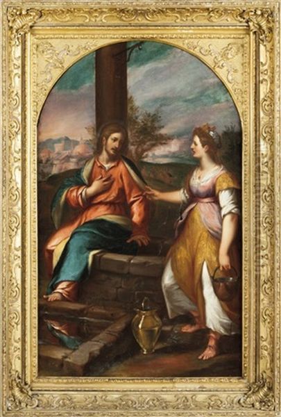 Gesu E La Samaritana Al Pozzo Con La Citta - view 1