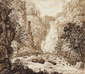 Wasserfall Der Bode Im Harz by Johann Leonhard Blank