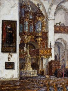 Inneres Einer Kirche Mit Orgel