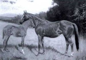 Portrait Of Horse And Foal by George Paice