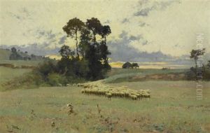 Landschaft Mit Einer Schafherde