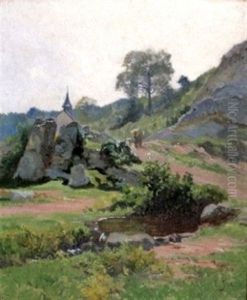 Promenade Sur Le Chemin De Campagne by Edouard Pail