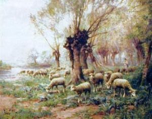 Bergere Et Son Troupeau De Moutons Bergere Et Son Troupeau De Moutons