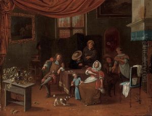 Peasants Making Merry In An Interior by Richard Blankenburg