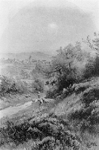 A Shepherdess With Her Flock - view 1