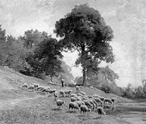 A Shepherdess With Her Flock - view 1