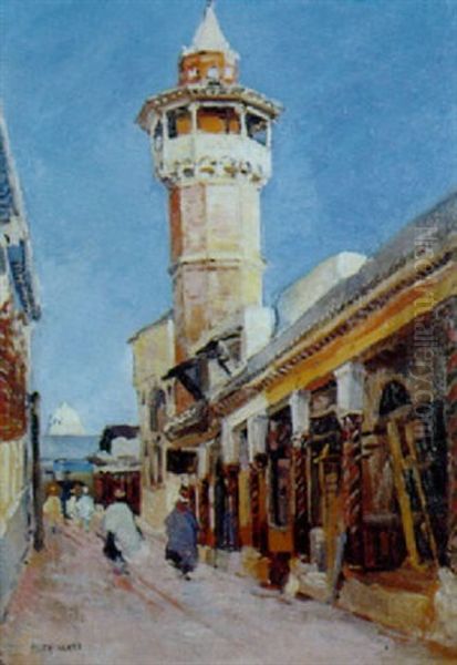Promeneurs Pres De La Mosquee Youssef Bey A Tunis - view 1