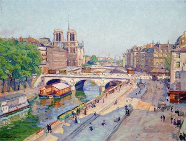 Paris, Le Quai Des Grands Augustins, Apres-midi De Juin - view 1