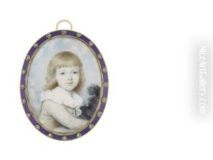 William Chester Master (1785-1868) As A Boy, Wearing Yellow Jacket And White Chemise With Frilled Collar, His Black Hat Adorned With Plumes In His Right Hand, His Blond Hair Falling To His Shoulders