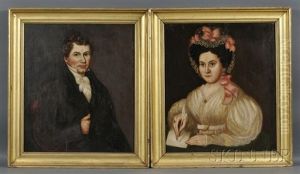Portraits Of A Young Husband And His Wife (pair) by Susannah Paine