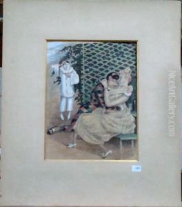 La Surprise De Pierrot by Louis Desire Blanquart-Evrard
