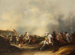 A Cavalry Skirmish by Palamedes Palamedesz. (Stevaerts, Stevens)