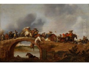 Reitergefecht Auf Einer Brucke by Palamedes Palamedesz. (Stevaerts, Stevens)