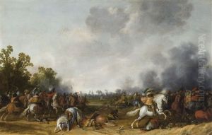 Combat De Cavalerie by Palamedes Palamedesz. (Stevaerts, Stevens)