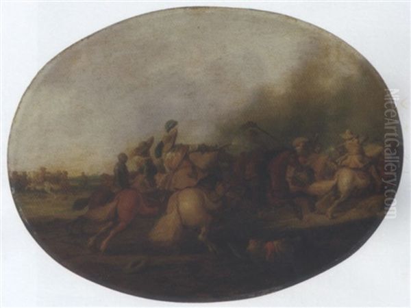 A Cavalry Skirmish With A Fallen Soldier - view 1