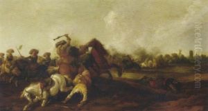 A Battle Scene - A Calvary Skirmish by Palamedes Palamedesz. (Stevaerts, Stevens)