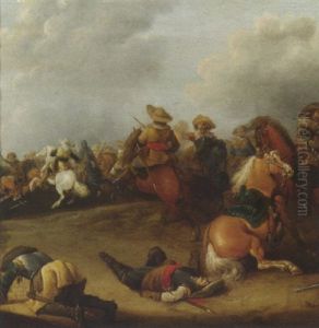 A Cavalry Battle by Palamedes Palamedesz. (Stevaerts, Stevens)