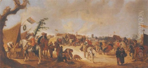 An Army Encampment Before A Church - view 1