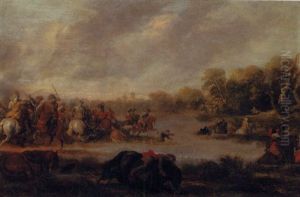 A Cavalry Skirmish By A River by Palamedes Palamedesz. (Stevaerts, Stevens)