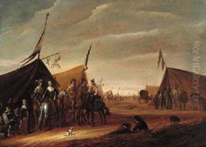 Cavalrymen At An Encampment