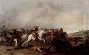 A Cavalry Engagement by Palamedes Palamedesz. (Stevaerts, Stevens)